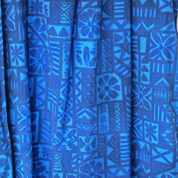 Vintage UI-Maikai hawaiian M dress Blue Muu Muu Sleeveless Midi dress - Picture 9 of 10